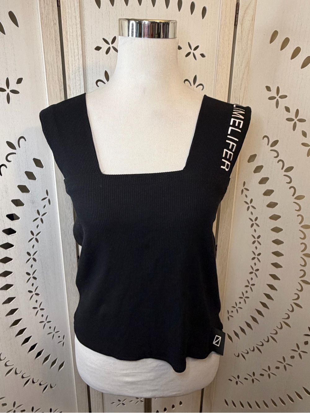 LimeLifer Black Wide Strap Tank Zero Waste Design